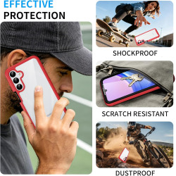 ZhuoFan Coque pour Samsung Galalxy 15 5G/4G avec Protection D'écran Intégré,360° Integrale Antichoc Anti-Rayures Transparent Rig