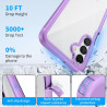 ZhuoFan Coque pour Samsung Galalxy 15 5G/4G avec Protection D'écran Intégré,360° Integrale Antichoc Anti-Rayures Transparent Rig