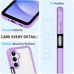 ZhuoFan Coque pour Samsung Galalxy 15 5G/4G avec Protection D'écran Intégré,360° Integrale Antichoc Anti-Rayures Transparent Rig