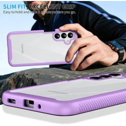 ZhuoFan Coque pour Samsung Galalxy 15 5G/4G avec Protection D'écran Intégré,360° Integrale Antichoc Anti-Rayures Transparent Rig