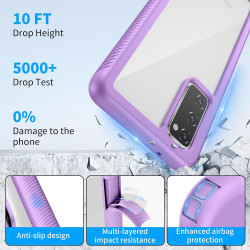 ZhuoFan Coque pour Samsung Galalxy S20 FE 5G/4G avec Protection D'écran Intégré,360° Integrale Antichoc Anti-Rayures Transparent