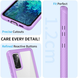ZhuoFan Coque pour Samsung Galalxy S20 FE 5G/4G avec Protection D'écran Intégré,360° Integrale Antichoc Anti-Rayures Transparent
