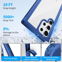 ZhuoFan Coque pour Samsung Galalxy S23 Ultra 5G avec Protection D'écran Intégré,360° Integrale Antichoc Anti-Rayures Transparent