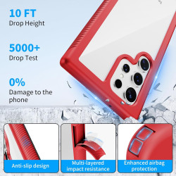 ZhuoFan Coque pour Samsung Galalxy S23 Ultra 5G avec Protection D'écran Intégré,360° Integrale Antichoc Anti-Rayures Transparent