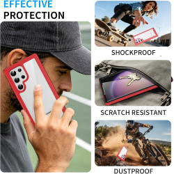 ZhuoFan Coque pour Samsung Galalxy S23 Ultra 5G avec Protection D'écran Intégré,360° Integrale Antichoc Anti-Rayures Transparent