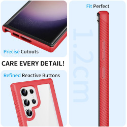 ZhuoFan Coque pour Samsung Galalxy S23 Ultra 5G avec Protection D'écran Intégré,360° Integrale Antichoc Anti-Rayures Transparent
