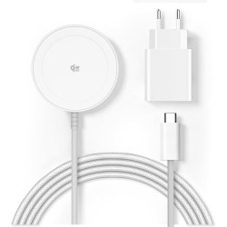 Chargeur sans Fil magnétique Qi2 25 W, Pad de Charge avec câble 1,5 m Compatible Mag-Safe pour iPhone 17e/Air/17/16/15/14/13/12,