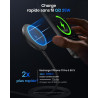 Chargeur sans fil magnétique Qi2 25 W, pad de charge avec câble 1,5 m compatible Mag-Safe pour iPhone 17e/Air/17/16/15/14/13/12,