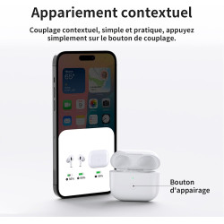 Uluck étui de chargement sans fil de remplacement compatible avec les airpods pro 1 et 2, 660 mah étui de chargement avec bouton