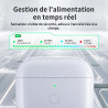 Uluck étui de chargement sans fil de remplacement compatible avec les airpods pro 1 et 2, 660 mah étui de chargement avec bouton