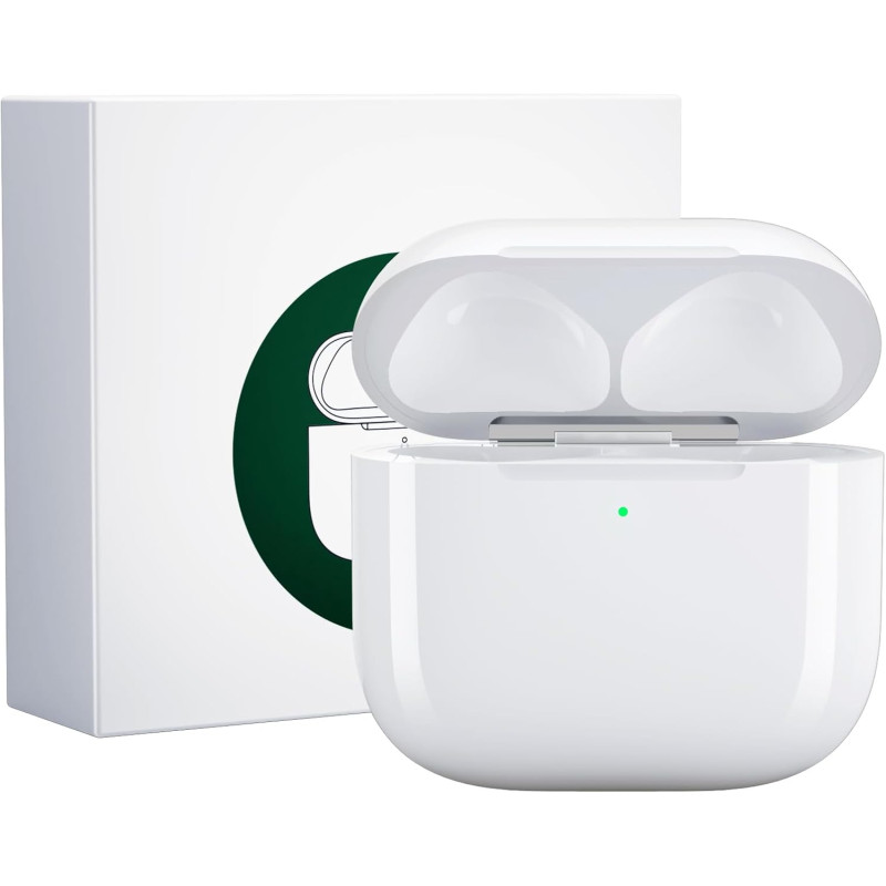 Étui de chargement sans fil de remplacement compatible avec les airpods 4, 450 mah étui de chargement avec bouton bleutooth pour