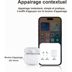 Étui de chargement sans fil de remplacement compatible avec les airpods 4, 450 mah étui de chargement avec bouton bleutooth pour