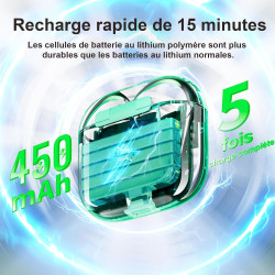 Étui de chargement sans fil de remplacement compatible avec les airpods 4, 450 mah étui de chargement avec bouton bleutooth pour