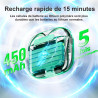 Étui de chargement sans fil de remplacement compatible avec les airpods 4, 450 mah étui de chargement avec bouton bleutooth pour