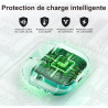Étui de chargement sans fil de remplacement compatible avec les airpods 4, 450 mah étui de chargement avec bouton bleutooth pour