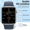 4 pièces Verre Trempé pour Apple Watch se/6/5/4 44mm Protection écran, HD Sans Bulles Vitre Protection, TPU auto-réparateur Anti