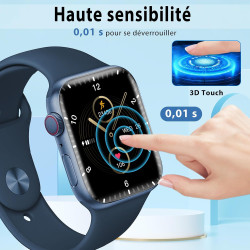 4 pièces Verre Trempé pour Apple Watch se/6/5/4 44mm Protection écran, HD Sans Bulles Vitre Protection, TPU auto-réparateur Anti