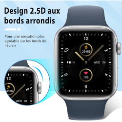 4 pièces Verre Trempé pour Apple Watch se/6/5/4 44mm Protection écran, HD Sans Bulles Vitre Protection, TPU auto-réparateur Anti