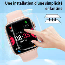 4 Pièces Verre trempé pour Apple Watch 10 46mm, TPU auto-réparateur Ultra-Résistant 0,33mm Vitre Protection, Toucher Sensible, A