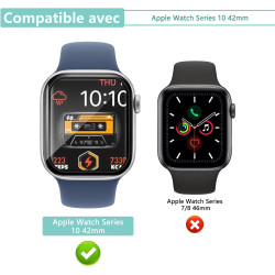 2 pièces Verre Trempé pour Apple Watch 10 42mm, HD Haute Sensibilité 0,01 s Réponse Protection écran, 0,33 mm 9H Dureté Anti-Ray
