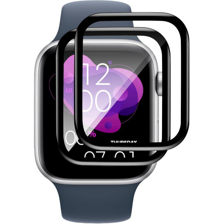2 pièces Verre Trempé pour Apple Watch 9/8/7 45mm Protection écran, Sans Bulles Anti‑Empreintes Vitre Protection, 9H Anti-Rayure