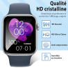 2 pièces Verre Trempé pour Apple Watch 9/8/7 45mm Protection écran, Sans Bulles Anti‑Empreintes Vitre Protection, 9H Anti-Rayure