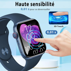2 pièces Verre Trempé pour Apple Watch 9/8/7 45mm Protection écran, Sans Bulles Anti‑Empreintes Vitre Protection, 9H Anti-Rayure