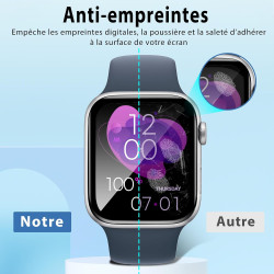 2 pièces Verre Trempé pour Apple Watch 9/8/7 45mm Protection écran, Sans Bulles Anti‑Empreintes Vitre Protection, 9H Anti-Rayure