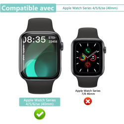 2 pièces Verre Trempé pour Apple Watch se/6/5/4 40mm, HD Haute Sensibilité 0,01 s Réponse Protection écran, 0,33 mm 9H Anti-Rayu
