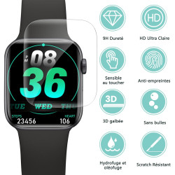 4 pièces Verre Trempé pour Apple Watch 10 42mm, 0,33 mm TPU auto-réparateur Anti-Rayures Protection écran, HD Sans Bulles Anti‑E