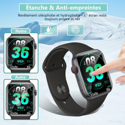 4 pièces Verre Trempé pour Apple Watch 10 42mm, 0,33 mm TPU auto-réparateur Anti-Rayures Protection écran, HD Sans Bulles Anti‑E