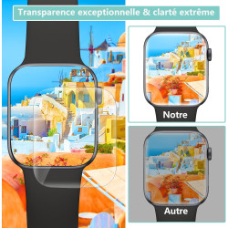 4 pièces Verre Trempé pour Apple Watch 10 42mm, 0,33 mm TPU auto-réparateur Anti-Rayures Protection écran, HD Sans Bulles Anti‑E