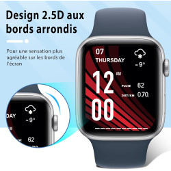 4 pièces Verre Trempé pour Apple Watch se/6/5/4 40mm Protection écran, HD Sans Bulles Anti‑Empreintes Vitre Protection, TPU auto
