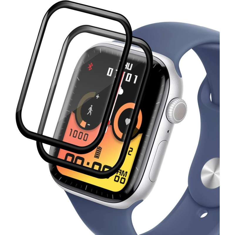 2 pièces Verre Trempé pour Apple Watch 11 46mm, HD Haute Sensibilité 0,01 s Réponse Protection écran, 0,33 mm 9H Dureté Anti-Ray