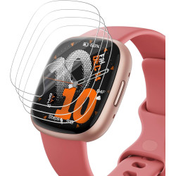 4 pièces Verre Trempé pour Fitbit Versa 4/Fitbit Versa 3/Fitbit Sense 2, 0,33 mm TPU auto-réparateur Anti-Rayures Protection écr