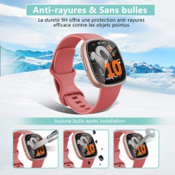 4 pièces Verre Trempé pour Fitbit Versa 4/Fitbit Versa 3/Fitbit Sense 2, 0,33 mm TPU auto-réparateur Anti-Rayures Protection écr