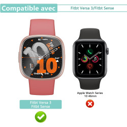 4 pièces Verre Trempé pour Fitbit Versa 4/Fitbit Versa 3/Fitbit Sense 2, 0,33 mm TPU auto-réparateur Anti-Rayures Protection écr