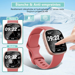 Carantee Verre Trempé pour Fitbit Versa 4/Fitbit Versa 3/Sense 2-2 Pièces Protection Écran 3D, Dureté 9H 0,33mm Anti-Rayures, Vi