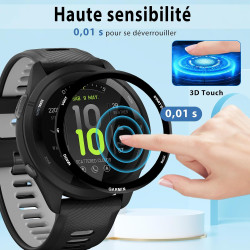 2 pièces Verre Trempé pour Garmin Forerunner 265 Protection écran, HD Sans Bulles Anti‑Empreintes Vitre Protection, 9H Anti-Rayu
