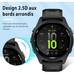 2 pièces Verre Trempé pour Garmin Forerunner 265 Protection écran, HD Sans Bulles Anti‑Empreintes Vitre Protection, 9H Anti-Rayu