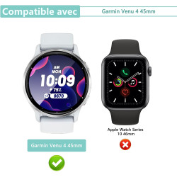 2 pièces Verre Trempé pour Garmin Venu 4 45mm, HD Haute Sensibilité 0,01 s Réponse Protection écran, 0,33 mm 9H Dureté Anti-Rayu