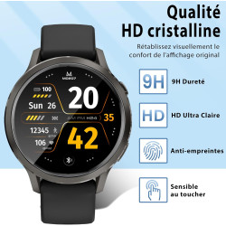 4 pièces Verre Trempé pour Garmin Venu 4 45mm Protection écran, HD Sans Bulles Anti‑Empreintes Vitre Protection, TPU auto-répara