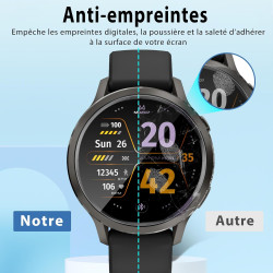 4 pièces Verre Trempé pour Garmin Venu 4 45mm Protection écran, HD Sans Bulles Anti‑Empreintes Vitre Protection, TPU auto-répara