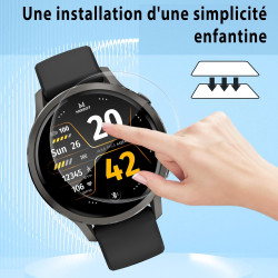 4 pièces Verre Trempé pour Garmin Venu 4 45mm Protection écran, HD Sans Bulles Anti‑Empreintes Vitre Protection, TPU auto-répara