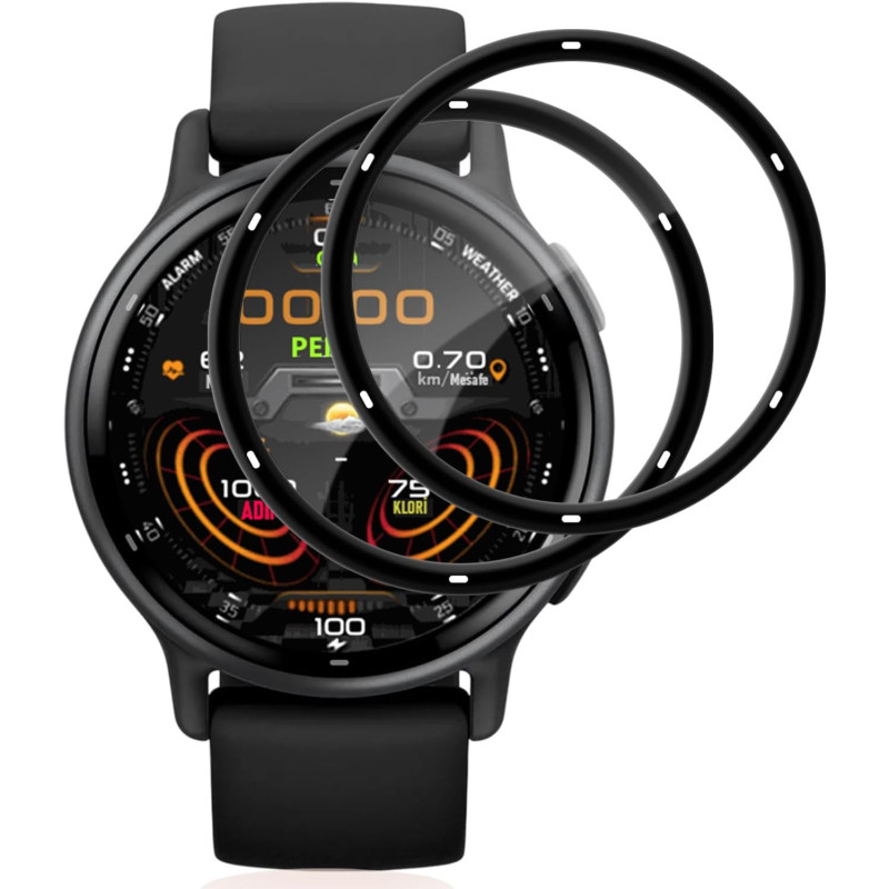 2 pièces Verre Trempé pour Garmin Vivoactive 5 Protection écran, HD Sans Bulles Anti‑Empreintes Vitre Protection, 9H Anti-Rayure