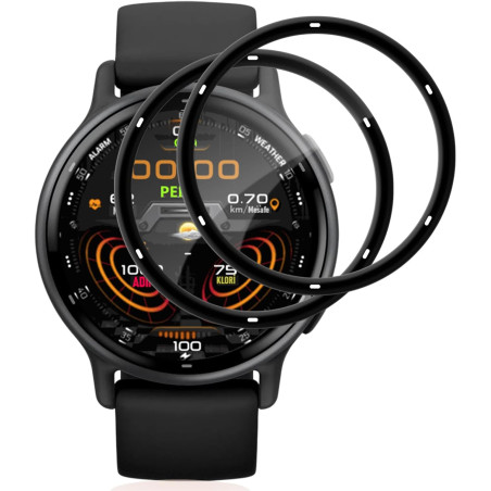 2 pièces Verre Trempé pour Garmin Vivoactive 5 Protection écran, HD Sans Bulles Anti‑Empreintes Vitre Protection, 9H Anti-Rayure