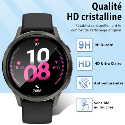 2 pièces Verre Trempé pour Garmin Venu 4 45mm Protection écran, HD Sans Bulles Anti‑Empreintes Vitre Protection, 9H Anti-Rayures