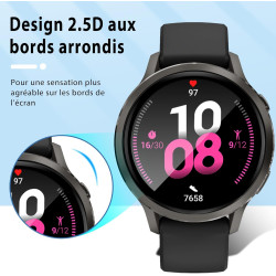 2 pièces Verre Trempé pour Garmin Venu 4 45mm Protection écran, HD Sans Bulles Anti‑Empreintes Vitre Protection, 9H Anti-Rayures