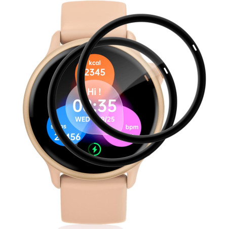 2 pièces Verre Trempé pour Garmin Vivoactive 6 Protection écran, HD Sans Bulles Anti‑Empreintes Vitre Protection, 9H Anti-Rayure