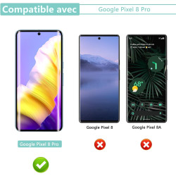 Carantee Verre Trempé pour Google Pixel 8 pro - 2+2 Pièces Protection Écran 3D avec Caméra, Dureté 9H 0,33mm Anti-Rayures, Vitre